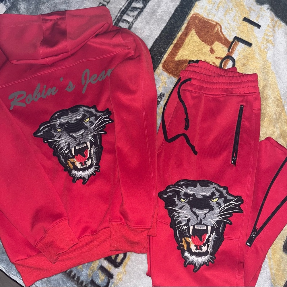 Robins Jeans | Mens Red Sweatsuit Set